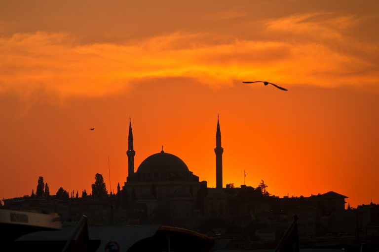 silhouette of dome building